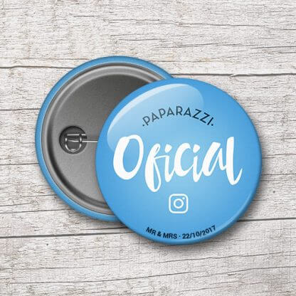 Chapas para bodas: "Paparazzi Oficial"